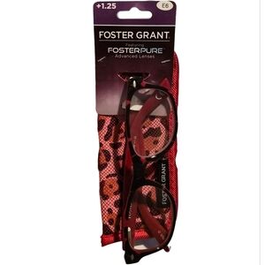 Foster Grant +1.25 Reading Glasses with Leopard Case